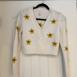 Jessica Simpson cute flower button front sweater